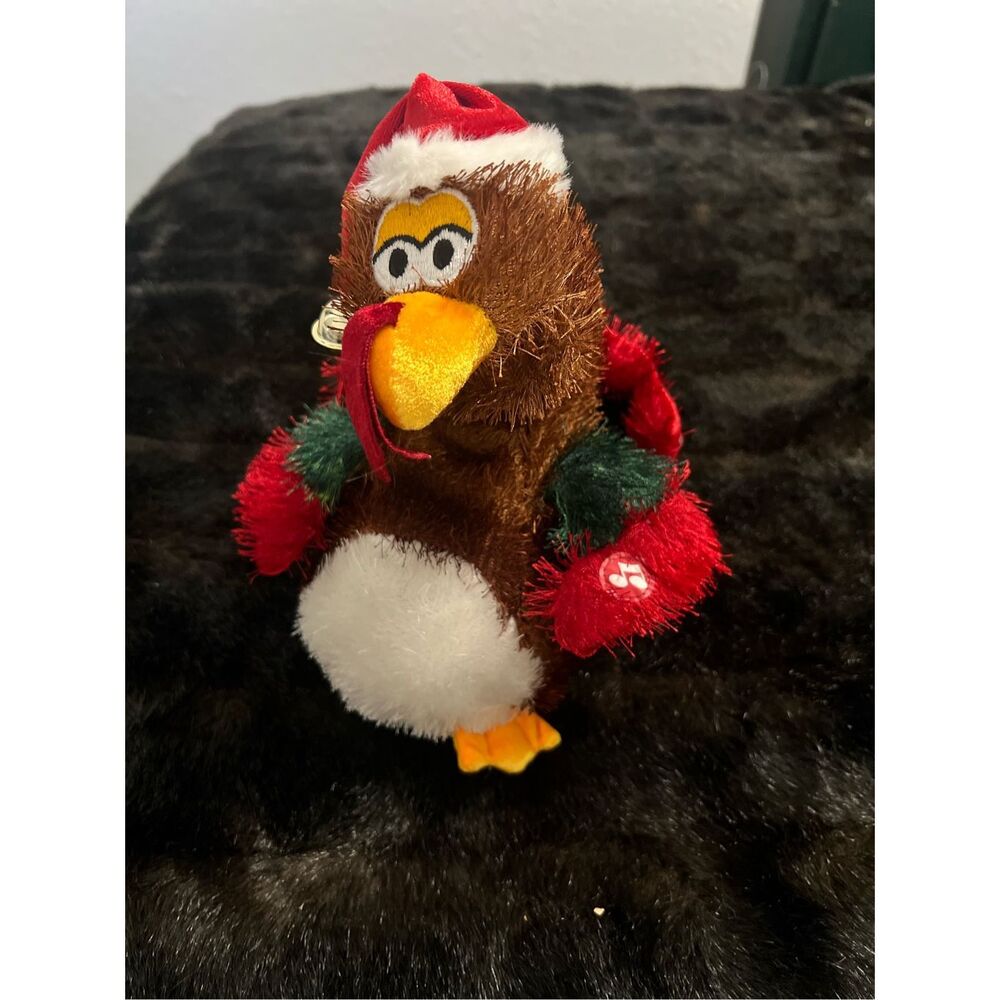 Dan Dee Christmas Turkey Animated Singing Jingle Bells Light Up 10" WORKS